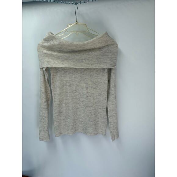 Madewell Alpaca Wool Sweater Off Shoulder Fold Over Size XS Color Ivory Beige - Picture 1 of 1